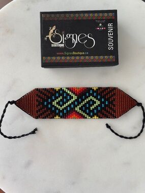 Hand Beaded Bold Multicoloured Bracelet for Spring